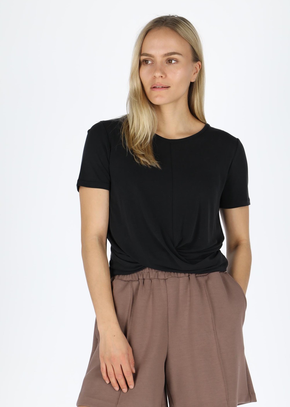 Diamy W Cropped S/S Tee, Black, 42, T-Shirts | Dam - Kläder - T-shirts | Padelspecialisterna
