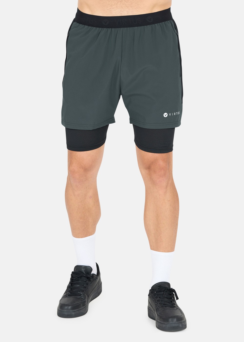 Dylan M 2-In-1 Stretch Shorts, Woodland Gray, S, Shorts | Herr - Kläder - Shorts | Padelspecialisterna