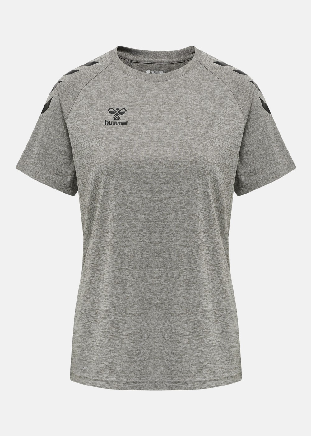 Hmlcore Xk Core Poly Tee S/S, Grey Melange, L, Löpar-T-Shirts | Dam - Aktivitet - Löparkläder - Löpar-t-shirts | Padelspecialisterna