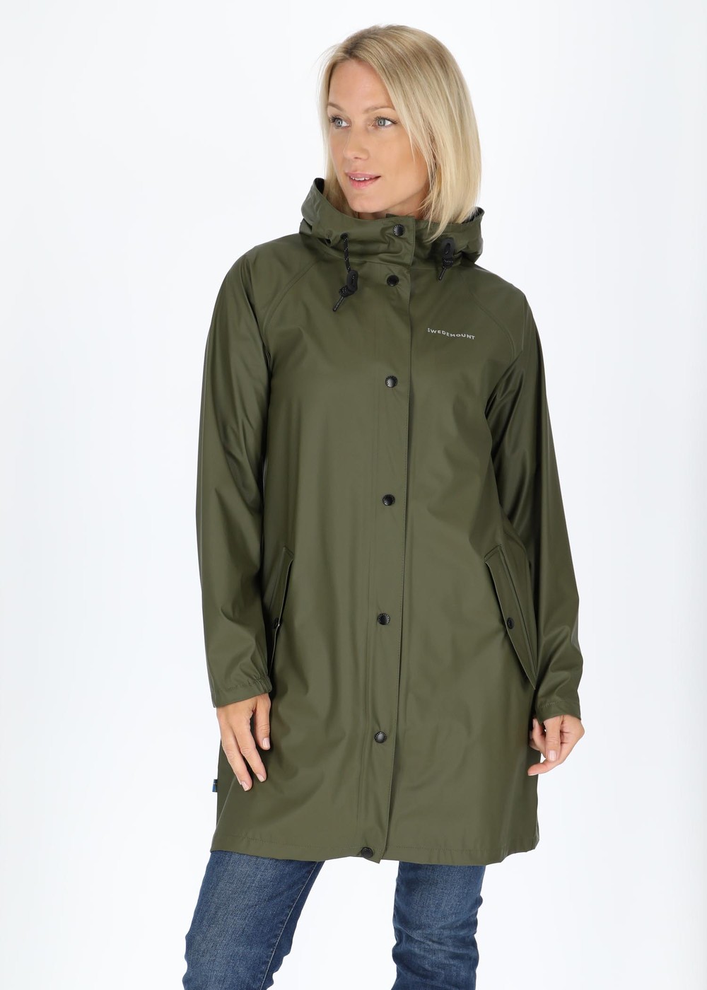 Koster Long Coat W, Dk Olive, 44, Regnjackor | Dam - Kläder - Regnkläder - Regnjackor | Padelspecialisterna