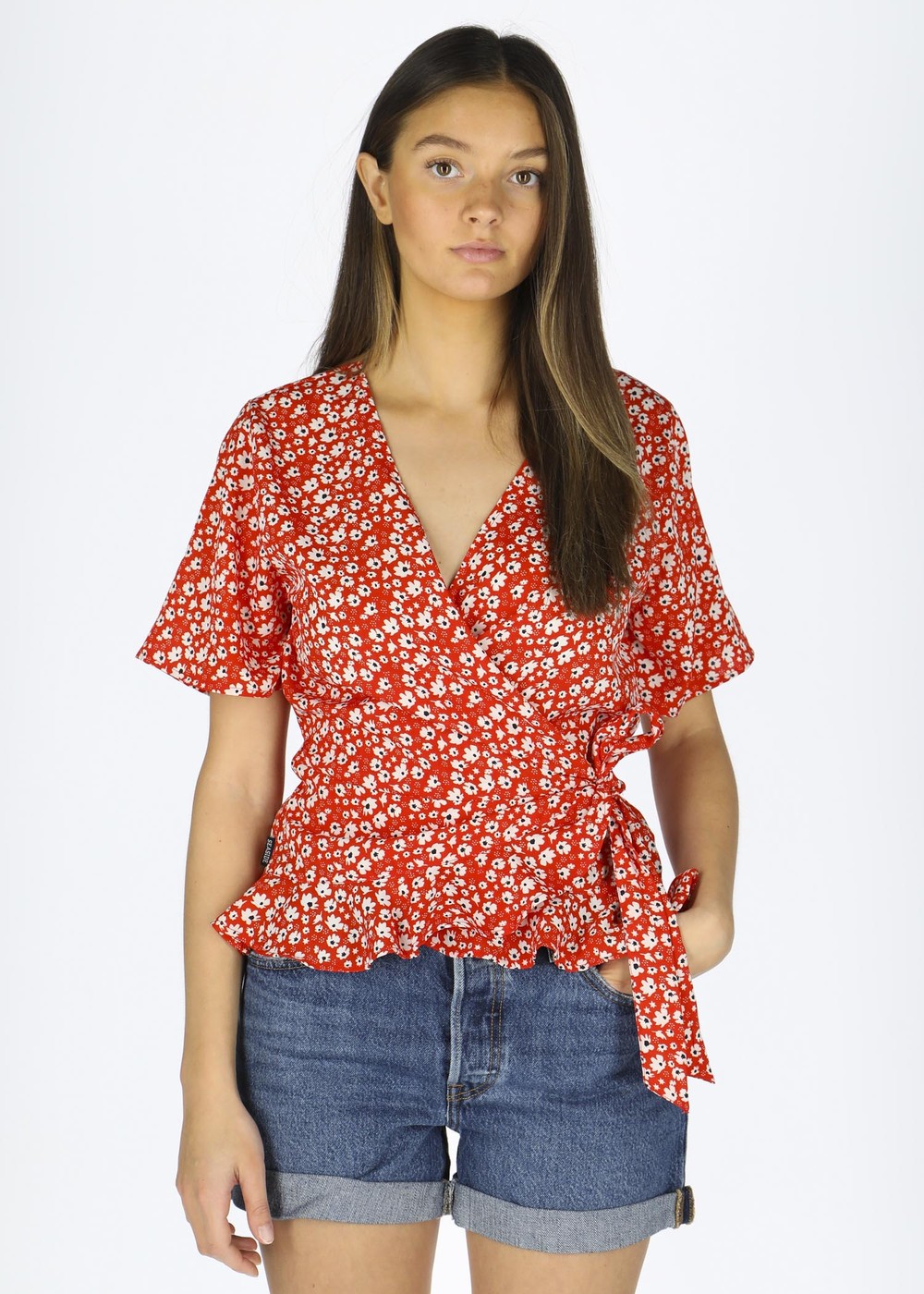 Sankt Claud Wrap Top W, Red Flower, 38, Toppar | Dam - Kläder - Toppar | Padelspecialisterna