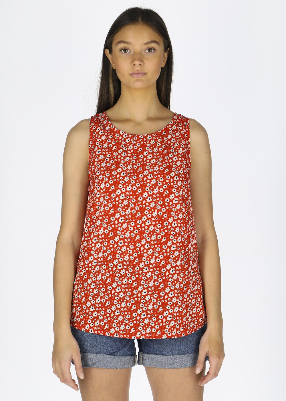Sankt Claud Singlet W, Red Flower, 50, Linnen | Dam - Kläder - Linnen | Padelspecialisterna