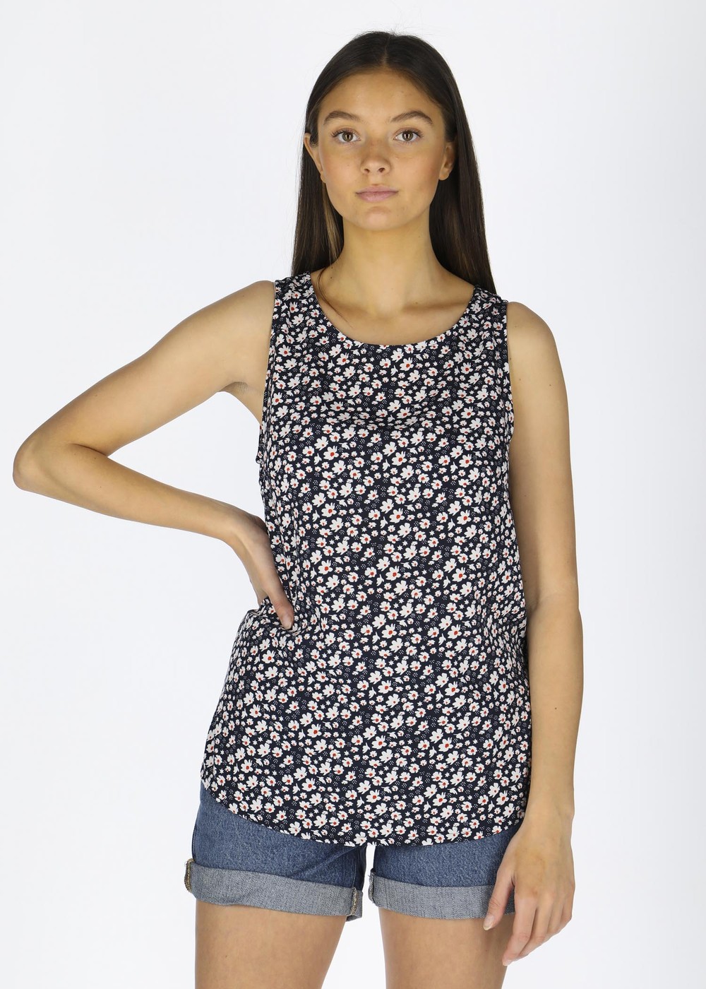 Sankt Claud Singlet W, Navy Flower, 40, Linnen | Dam - Kläder - Linnen | Padelspecialisterna