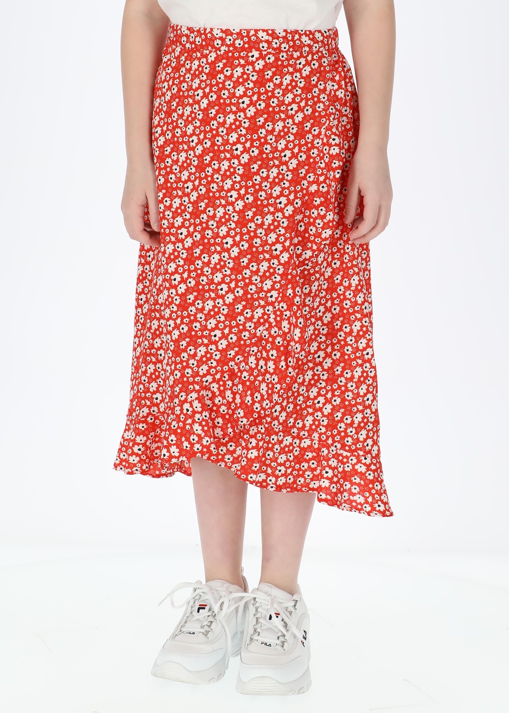 Sankt Claud Long Skirt Jr, Red Flower, 150, Klänningar | Junior - Kläder - Kjolar & Klänningar | Padelspecialisterna