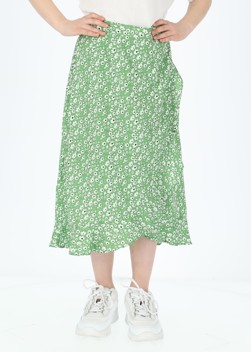 Sankt Claud Long Skirt Jr, Green Flower, 130, Klänningar | Junior - Kläder - Kjolar & Klänningar | Padelspecialisterna