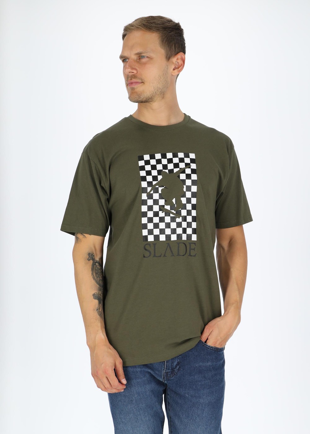 Check Tee, Olive, L, T-Shirts | Herr - Kläder - T-shirts | Padelspecialisterna