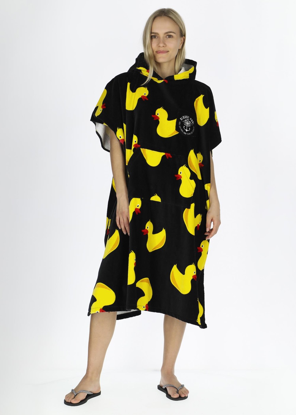 Tropical Beach Poncho, Black Yellow Duck, Onesize, Handdukar | Sport & aktivitet - Sommar & Hav - Bad - Handdukar | Padelspecialisterna