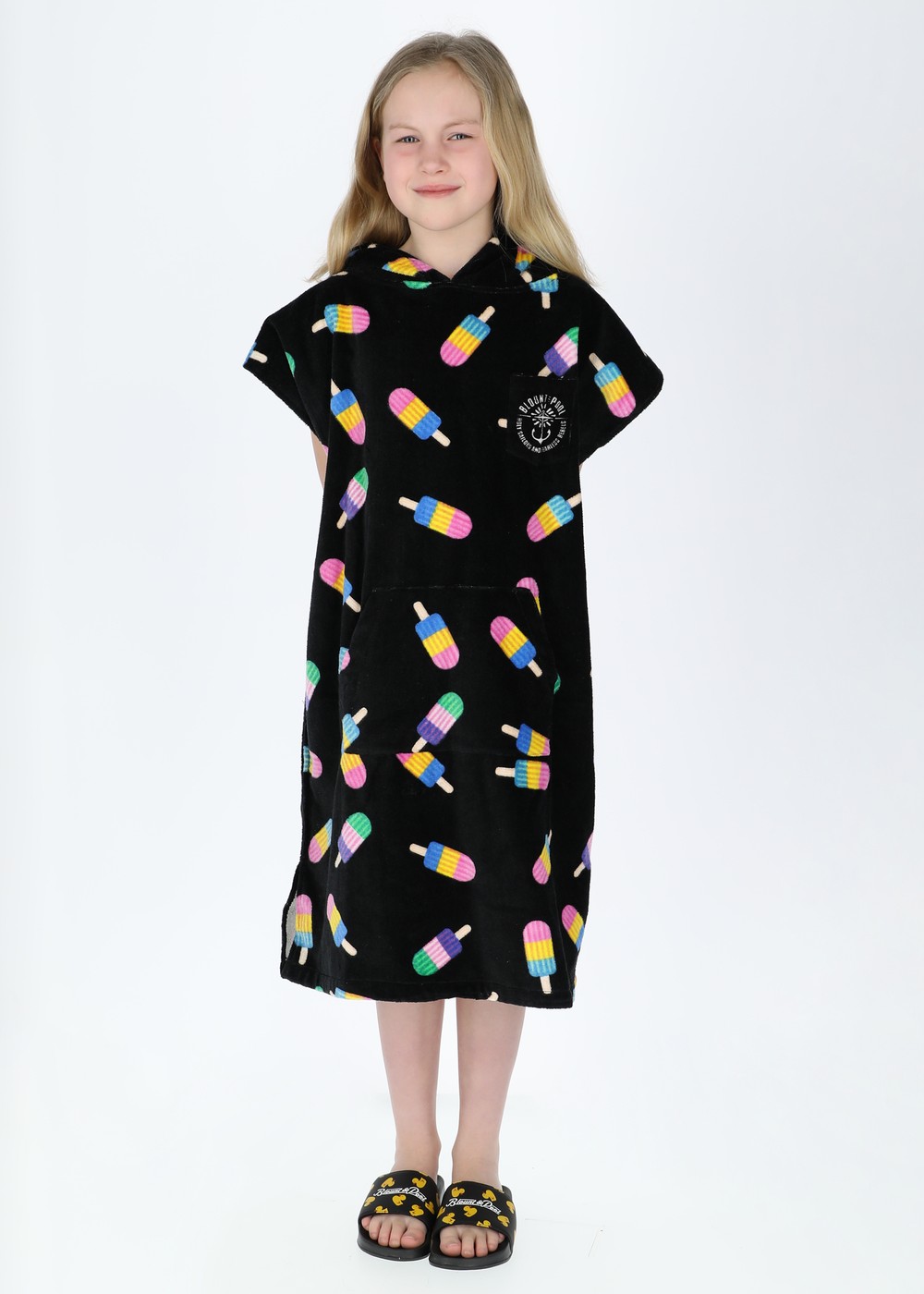 Tropical Beach Poncho Jr, Black Ice Cream, Onesize, Badkläder | Junior - Kläder - Badkläder | Padelspecialisterna