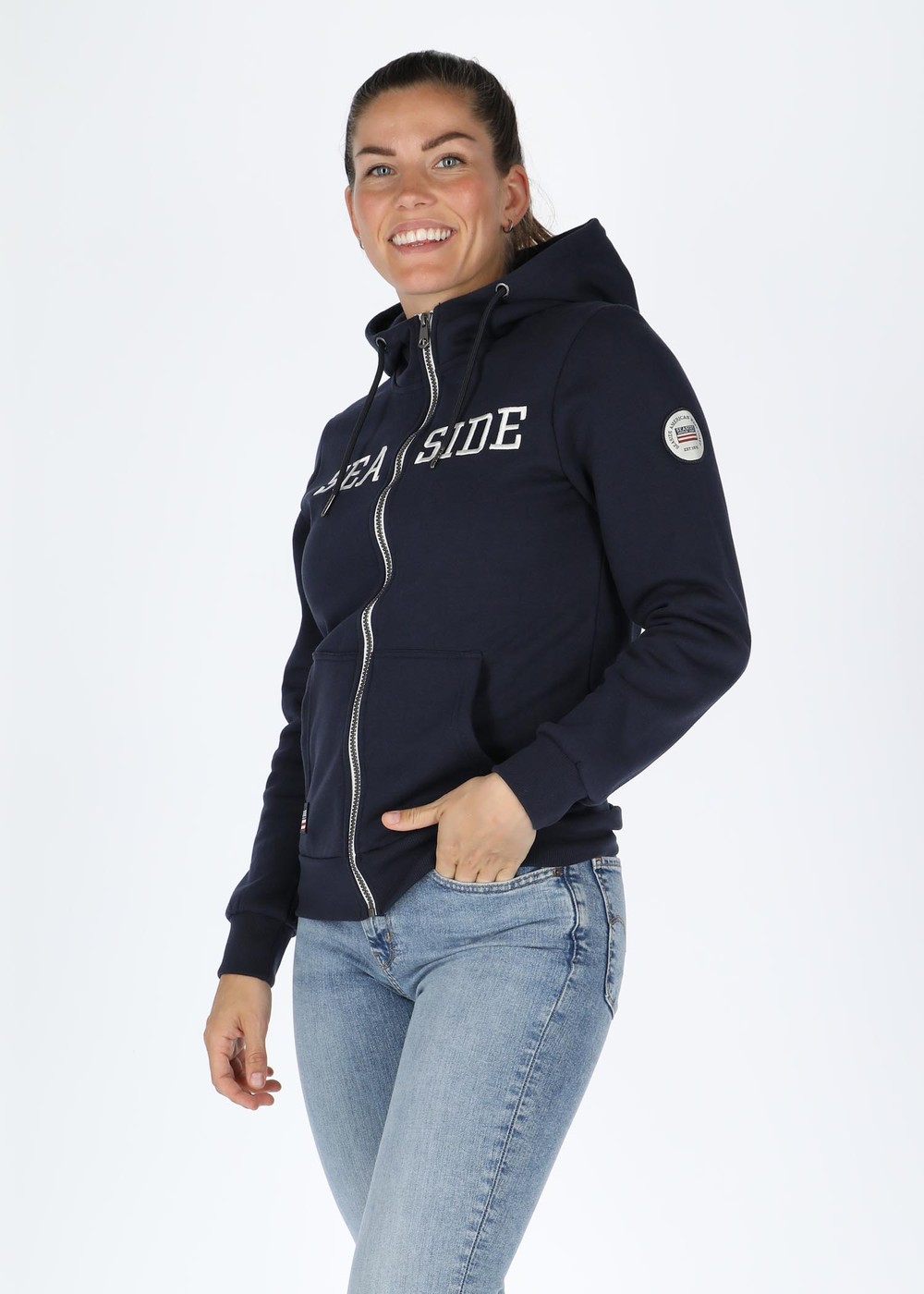 Nautical Xprnc Zip Hood W, Navy, 42, Hoodies | Dam - Kläder - Tröjor - Hoodies | Padelspecialisterna