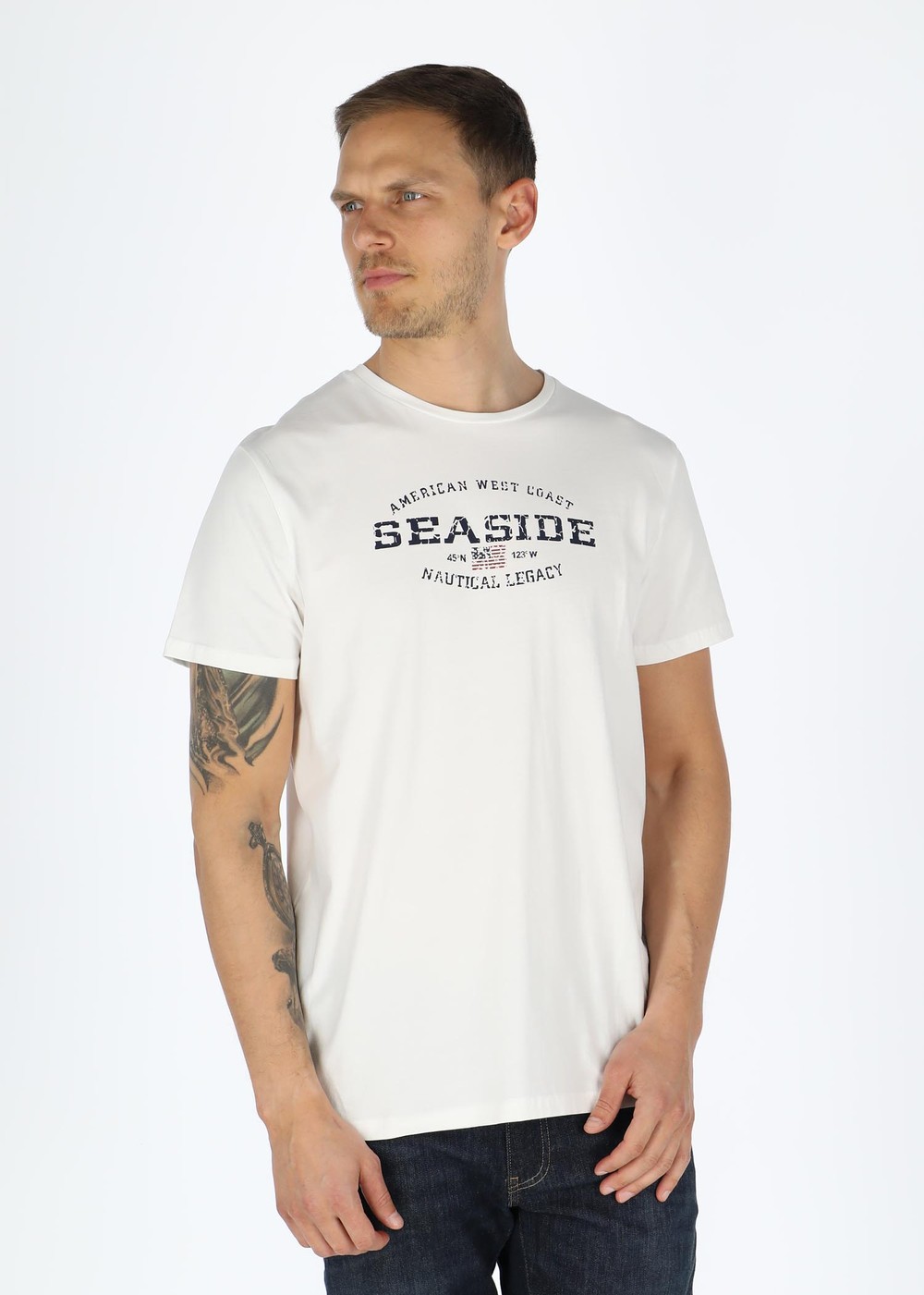 Nautical Tee, White, S, T-Shirts | Herr - Kläder - T-shirts | Padelspecialisterna