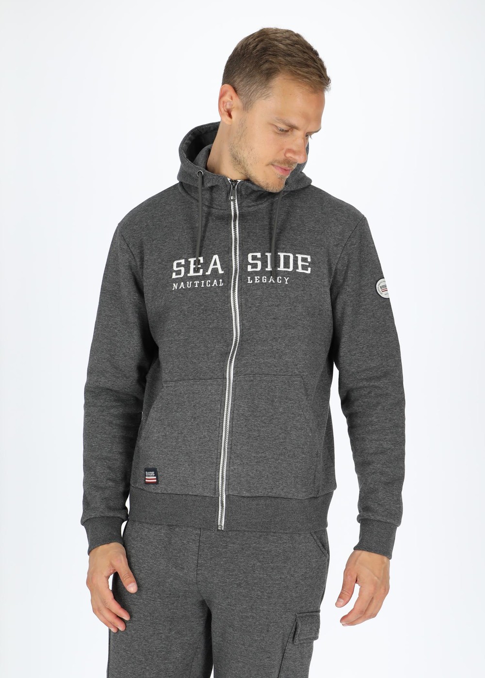 Nautical Xprnc Zip Hood, Grey Melange, 2xl, Hoodies | Herr - Kläder - Tröjor - Hoodies | Padelspecialisterna