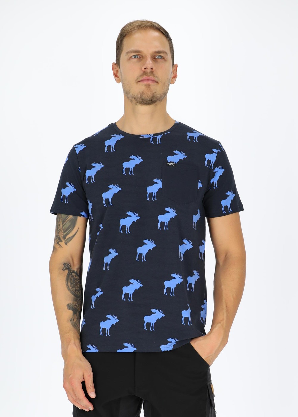 Elk Tee, Navy/Blue, L, T-Shirts | Herr - Aktivitet - Outdoorkläder - T-shirts | Padelspecialisterna