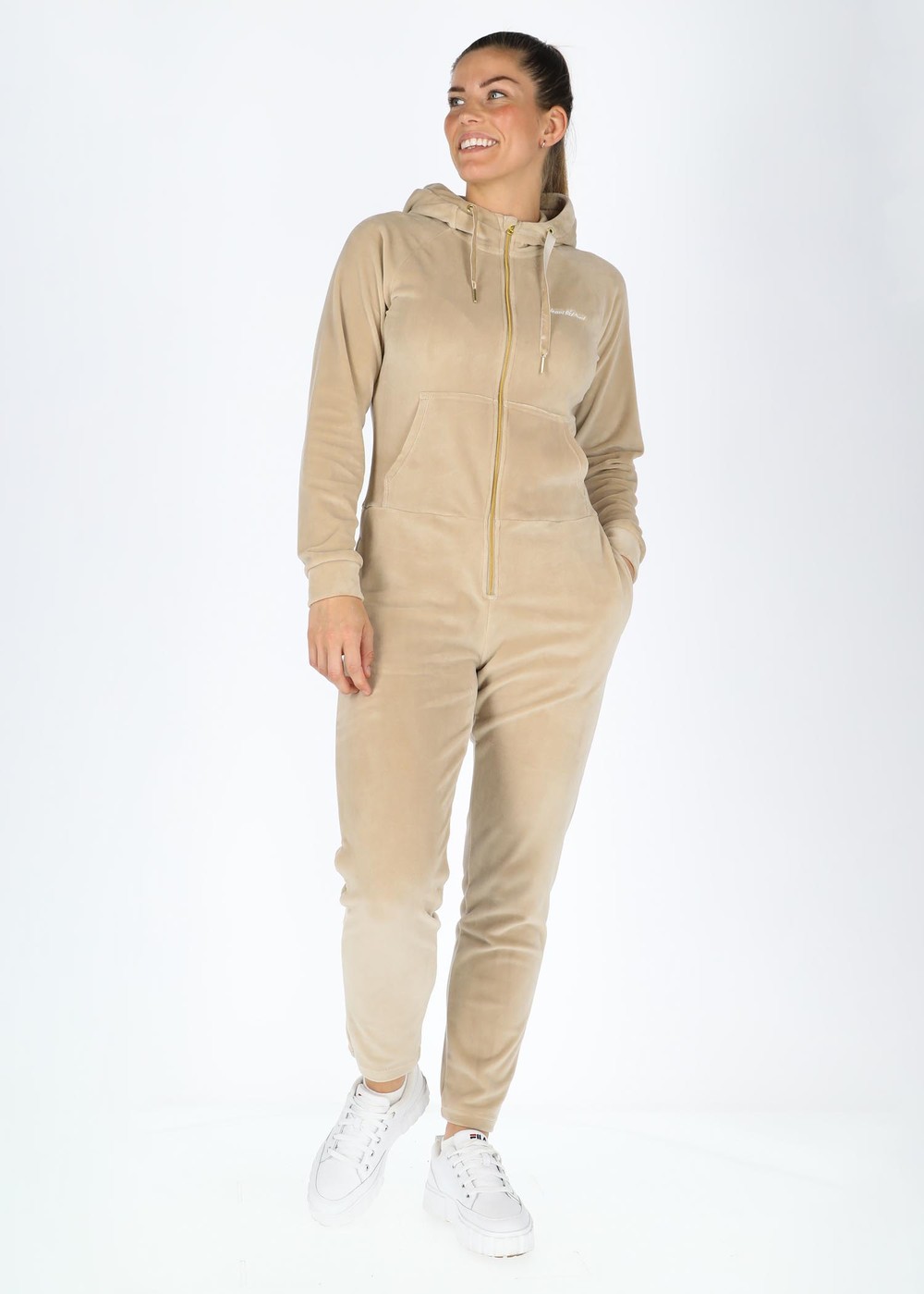 La Velour Jumpsuit W, Savannah Beige, 46, Dam | Mode - Mjukiskläder - Dam | Padelspecialisterna