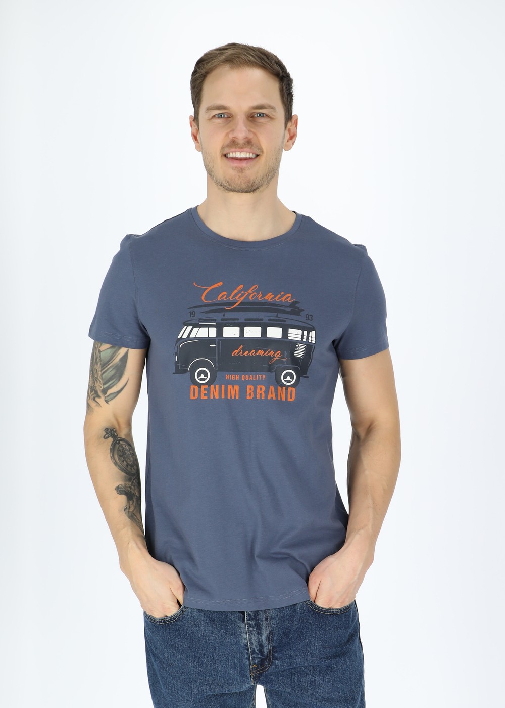 Surfer Van Tee, Denim Blue, 4xl, T-Shirts | Herr - Kläder - T-shirts | Padelspecialisterna