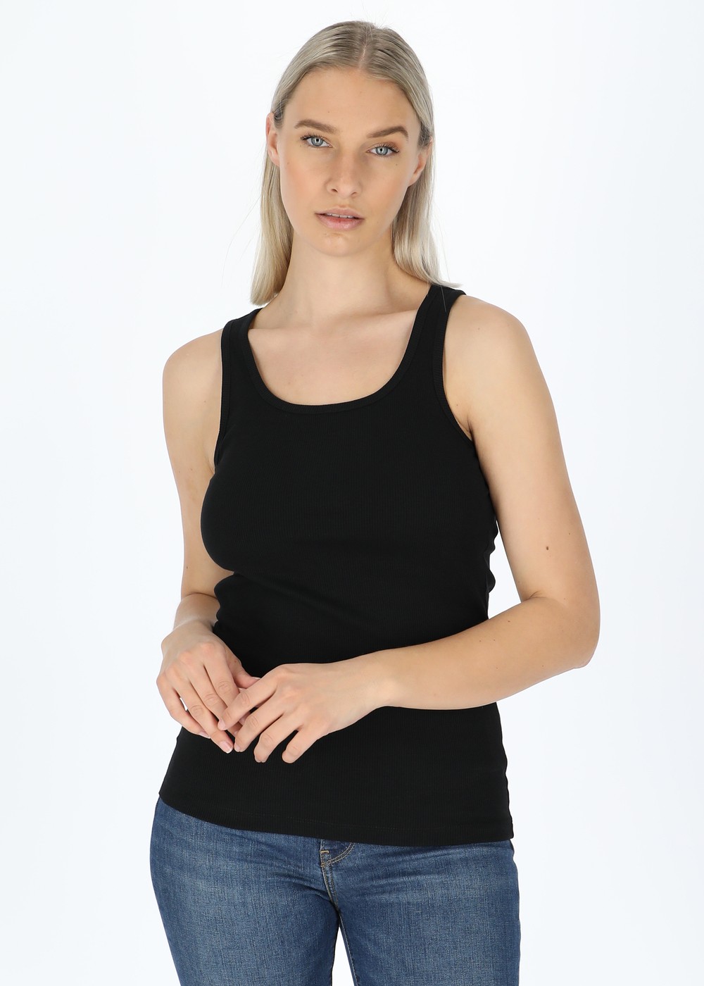Ellen Rib Tank, Black, 46, Toppar | Dam - Kläder - Toppar | Padelspecialisterna