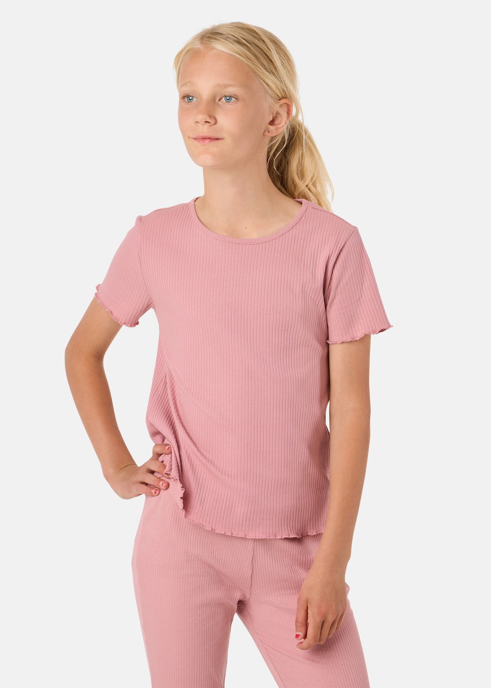 Rib Top G Jr, Dusty Rose, 150, Linnen | Junior - Kläder - Linnen | Padelspecialisterna