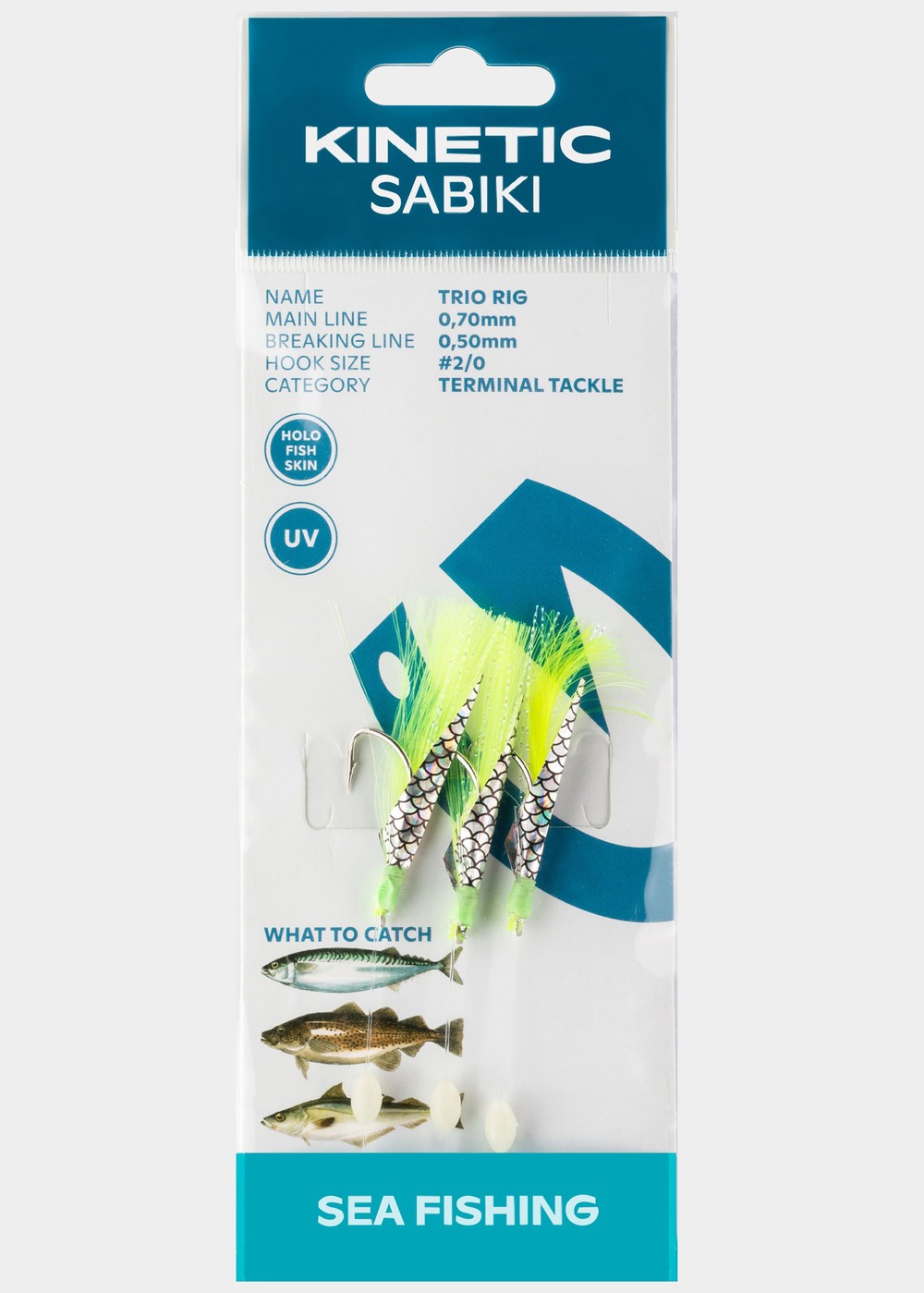 Kinetic Sabiki Trio, Chartreuse Flash, 2/0, Krokar | Sport & aktivitet - Fiske - Krokar och tillbehör - Krokar | Padelspecialisterna