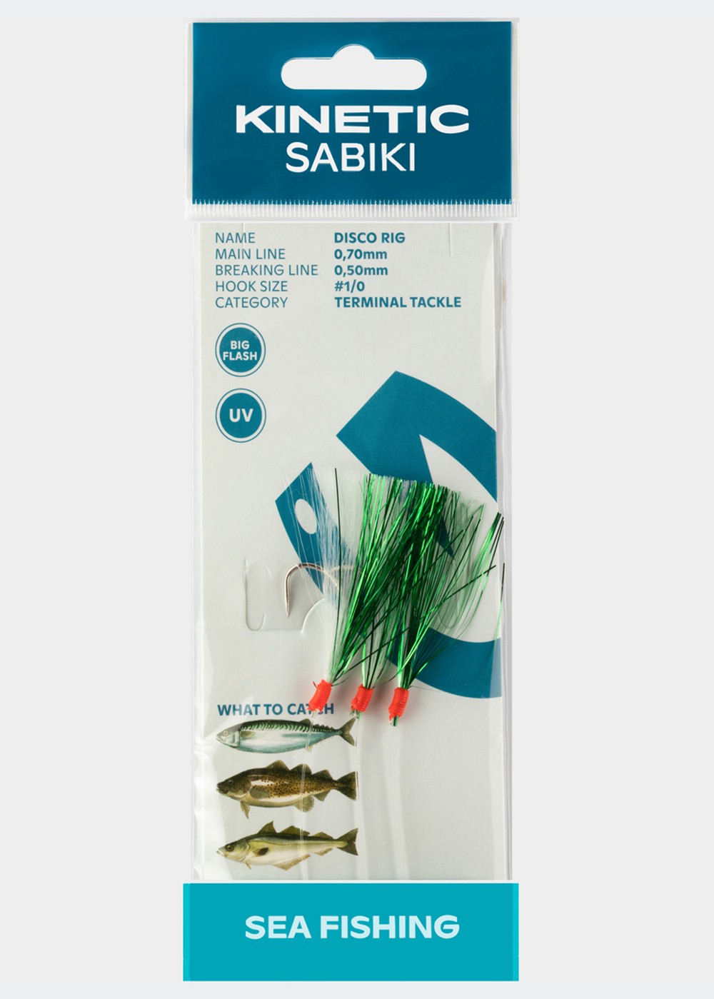 Kinetic Sabiki Disco, Green/White Flash, 1/0, Krokar | Sport & aktivitet - Fiske - Krokar och tillbehör - Krokar | Padelspecialisterna