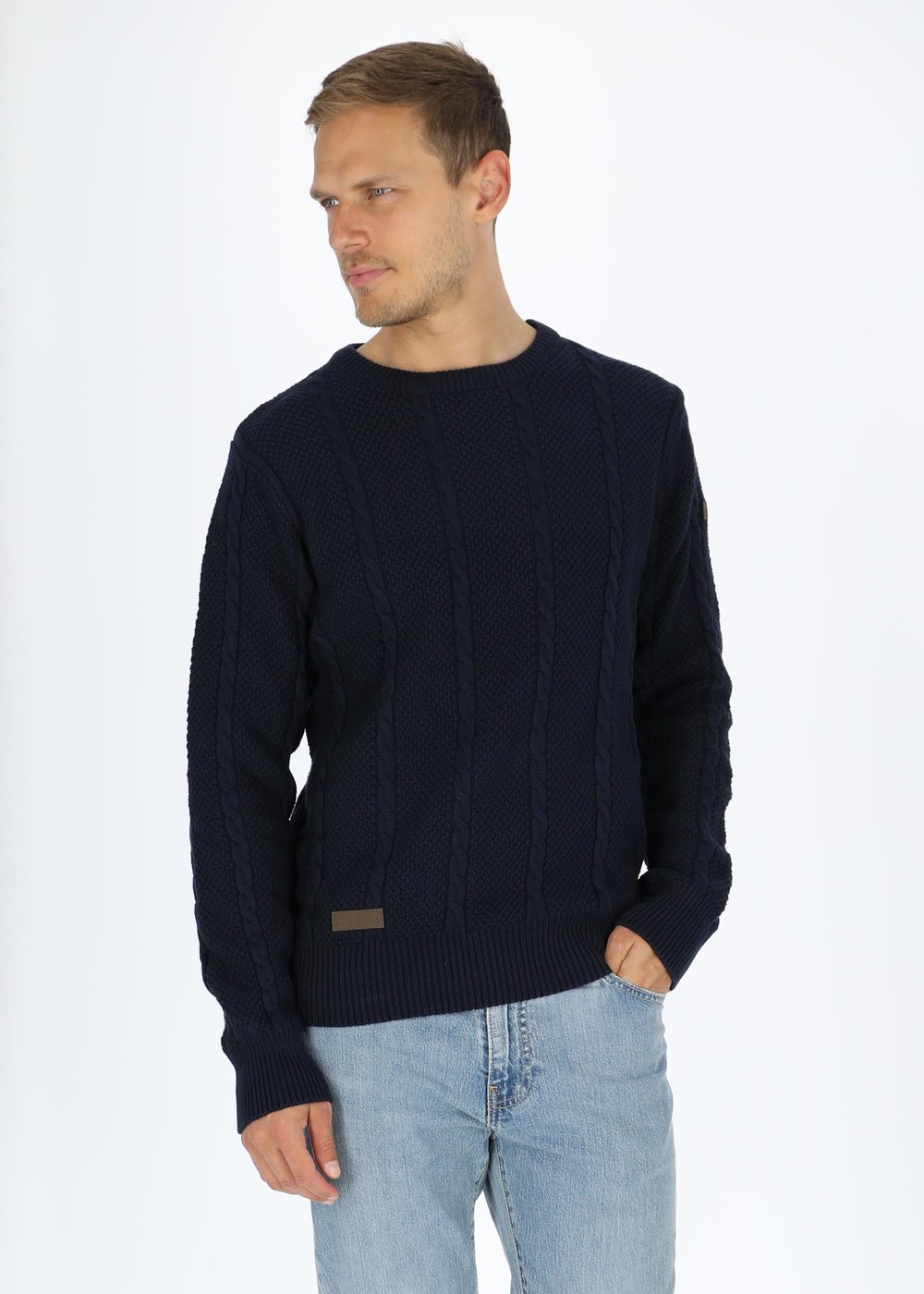 Port Sweater, Navy, S, Stickat | Herr - Kläder - Tröjor - Stickat | Padelspecialisterna
