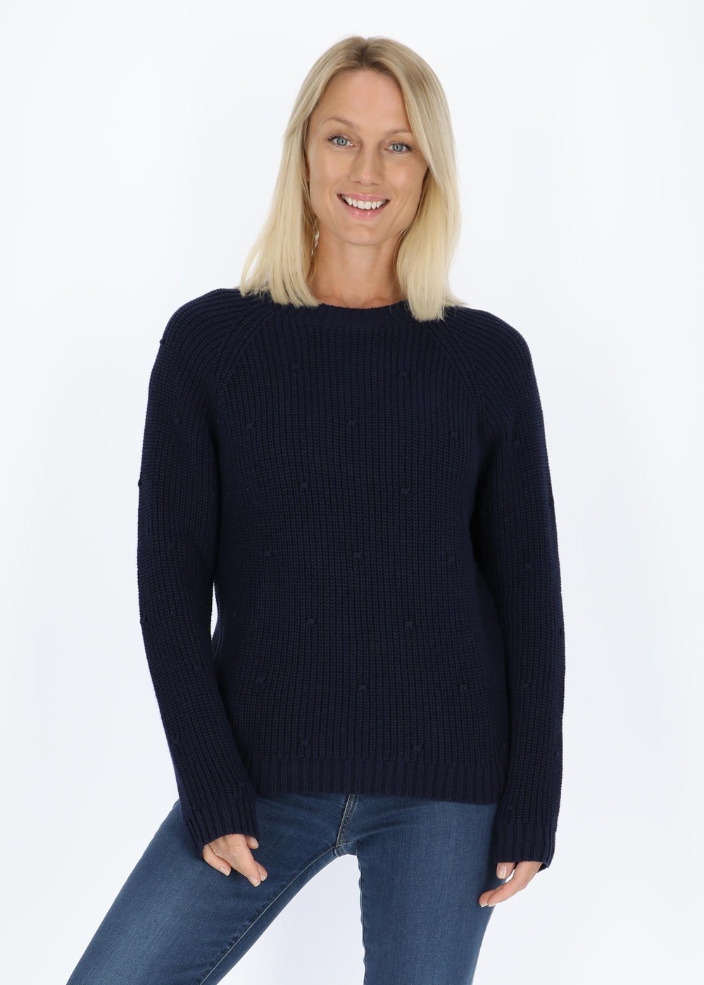 Sankt Claud Knitted Sweater W, Navy, 34, Stickat | Dam - Kläder - Tröjor - Stickat | Padelspecialisterna
