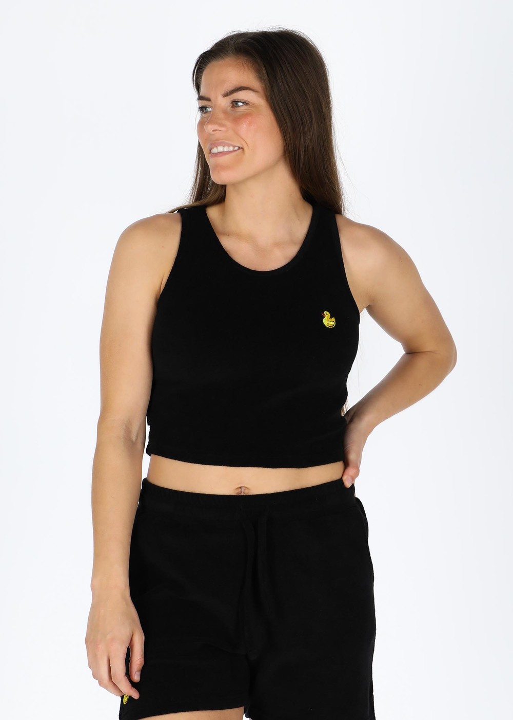 Ibiza Terry Crop Singlet W, Black, 40, Linnen | Dam - KlÀder - Linnen | Padelspecialisterna