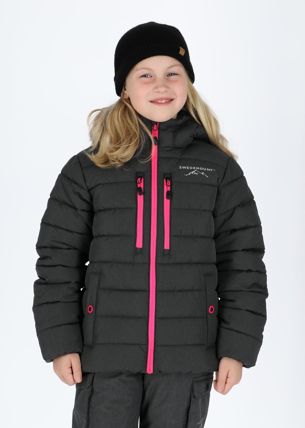 Branäs Jacket Jr 2.0, Charcoal Melange/ Fresh Pink, 160, Skidjackor | Junior - Kläder - Jackor - Skidjackor | Padelspecialisterna