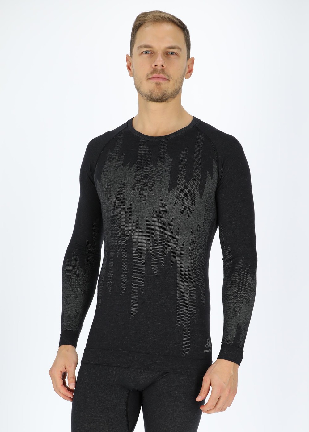 Odlo M Crew Neck L/S Kinship P, Black Melange, M, Underställströjor | Herr - Kläder - Underställ - Underställströjor | Padelspecialisterna