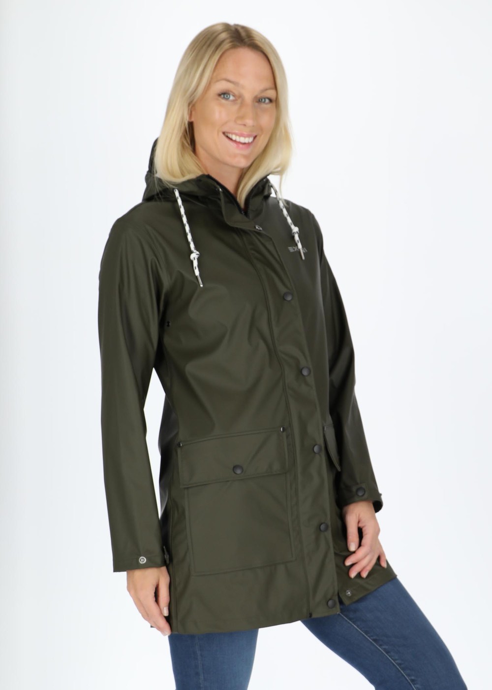 Womens hot sale pu raincoat