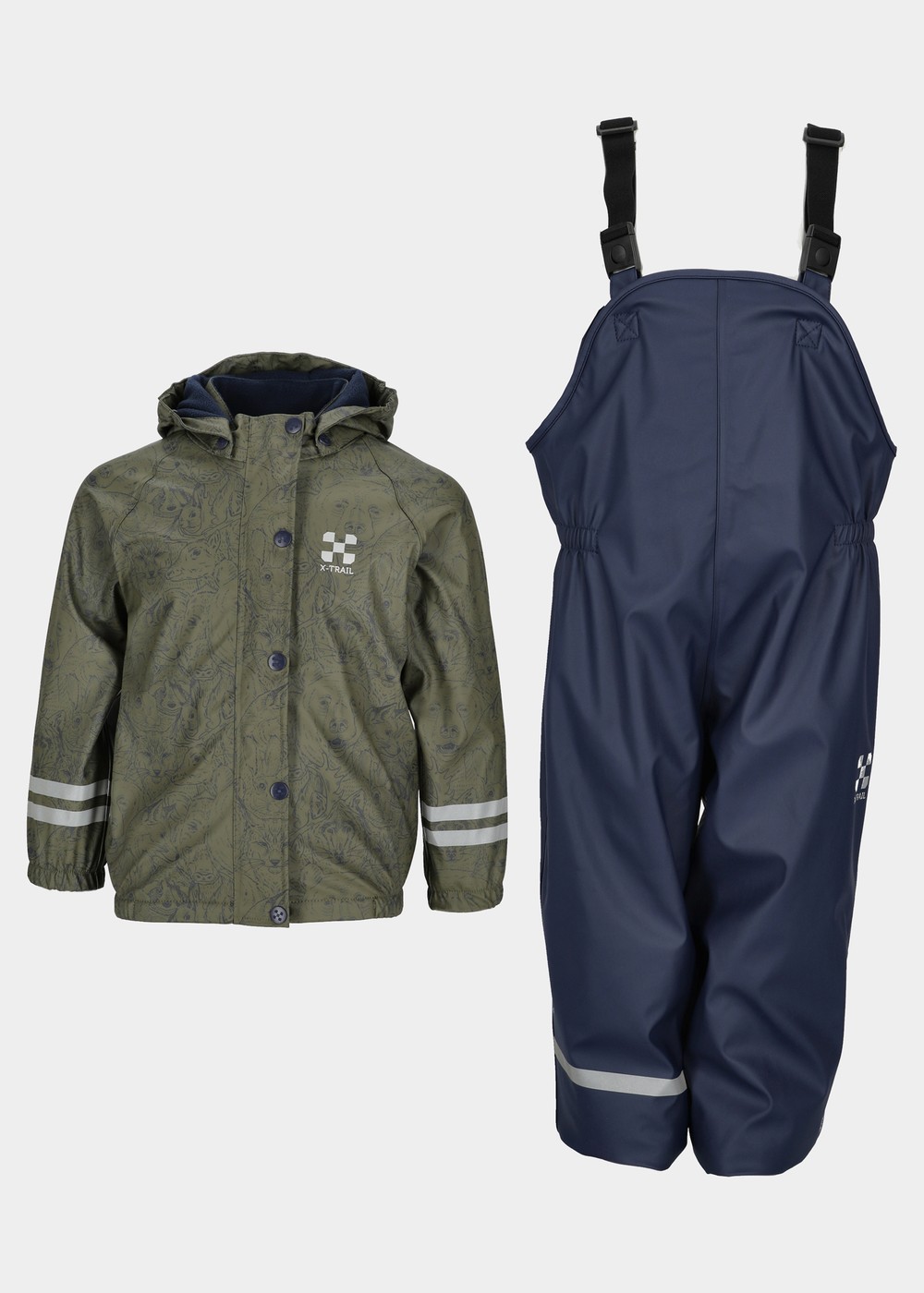 Pu Fleece Rain Set Jr, Green, 104, Regnjackor | Junior - Kläder - Regnkläder - Regnjackor | Padelspecialisterna