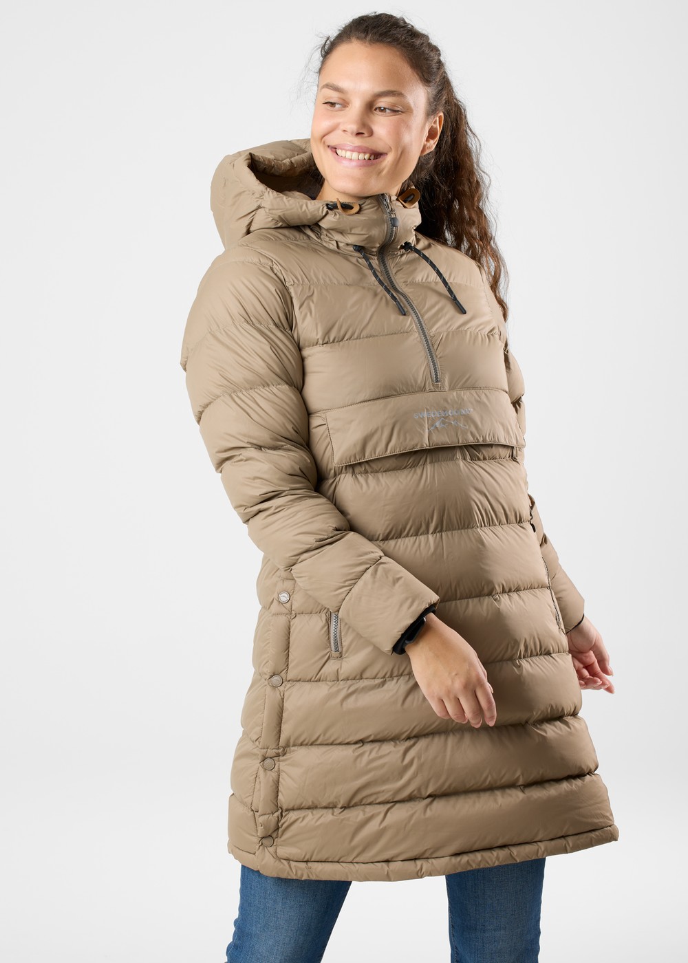 Östersund Down Anorak Long W, Cappuccino/Cappuccino, 40, Anorak | Dam - Kläder - Jackor - Anorak | Padelspecialisterna