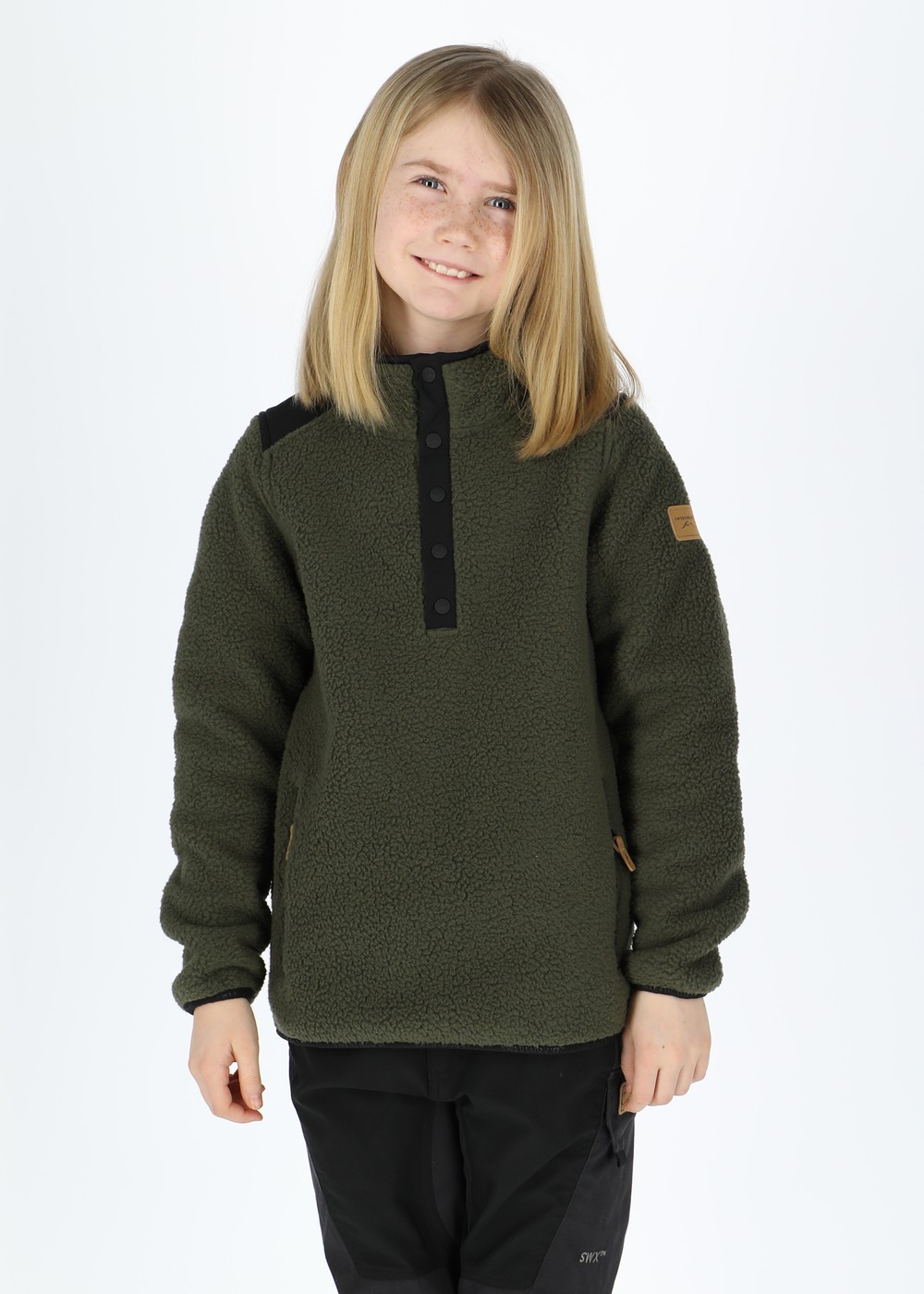 Nordkap Pile Halfneck Jr, Olive/Black, 140, Tröjor | Junior - Aktivitet - Outdoorkläder - Tröjor | Padelspecialisterna