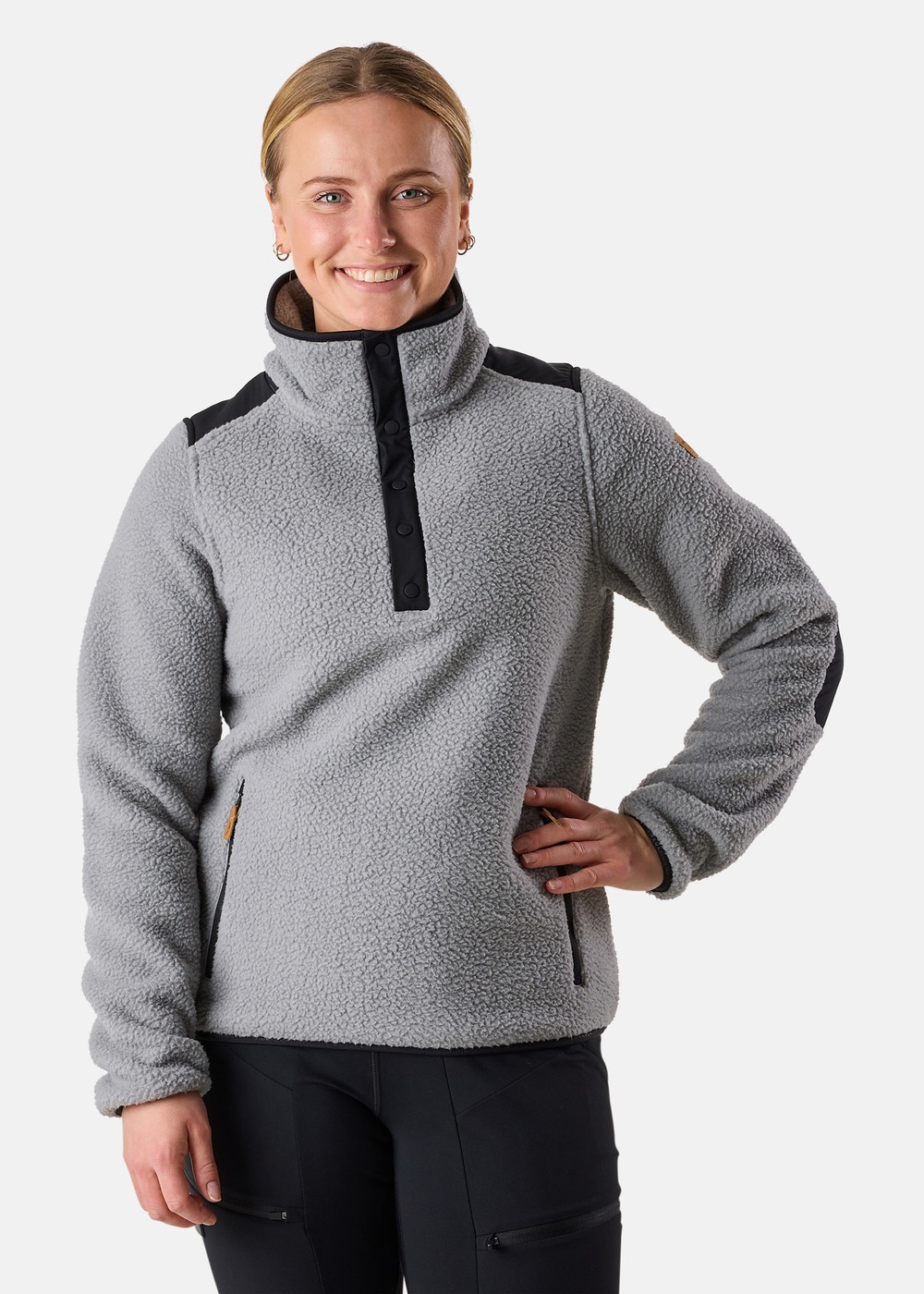 Nordkap Pile Halfneck W, Lt Grey/Black, 34, Fleecetröjor | Dam - Kläder - Tröjor - Fleecetröjor | Padelspecialisterna