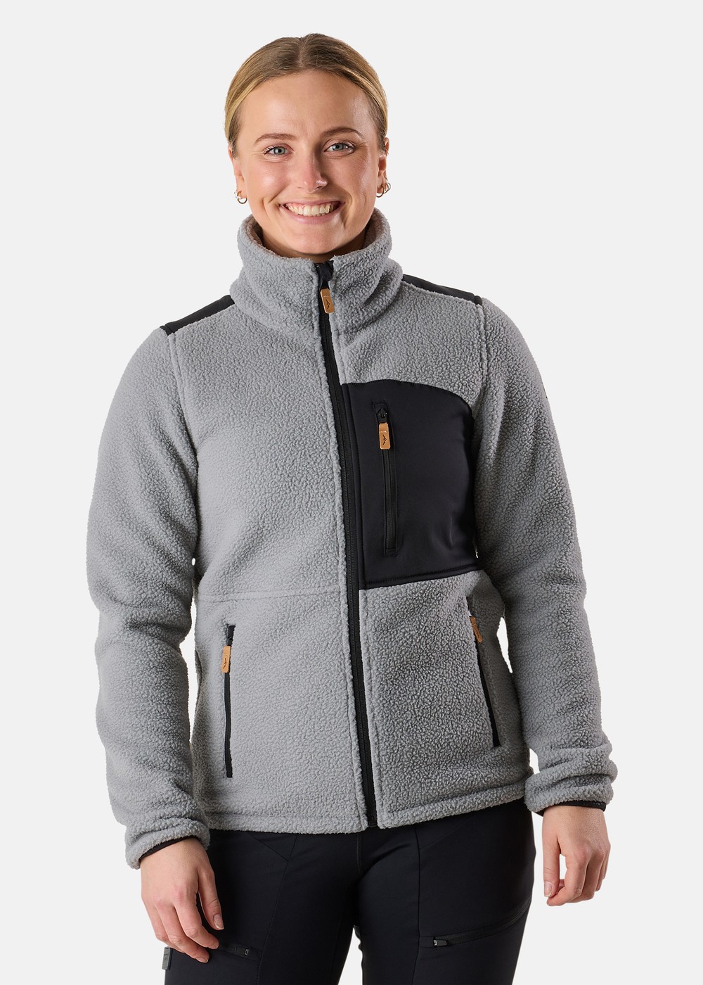 Nordkap Pile Jacket W, Lt Grey/Black, 40, Fleecetröjor | Dam - Kläder - Tröjor - Fleecetröjor | Padelspecialisterna