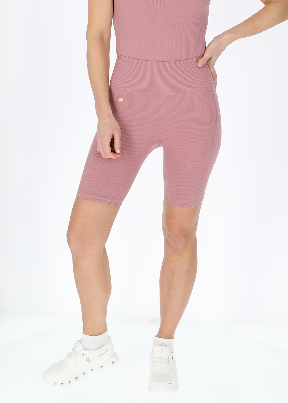 Ribbed Seamless Short Tights W, Dusty Rose, 38, Korta Tights | Dam - Kläder - Tights - Korta tights | Padelspecialisterna