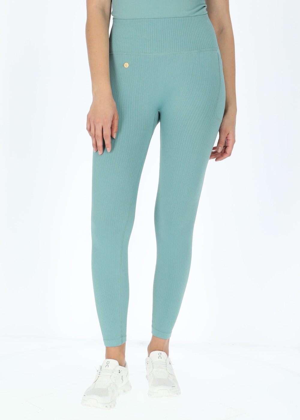 Ribbed Seamless Tights W, Seaweed Green, 38, Långa Tights | Dam - Kläder - Tights - Långa tights | Padelspecialisterna