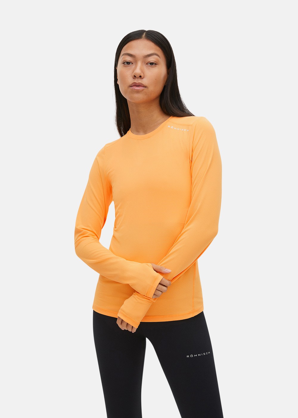 Jacquard Long Sleeve, Blazing Orange, Xs, Löpartröjor | Dam - Aktivitet - Löparkläder - Löpartröjor | Padelspecialisterna