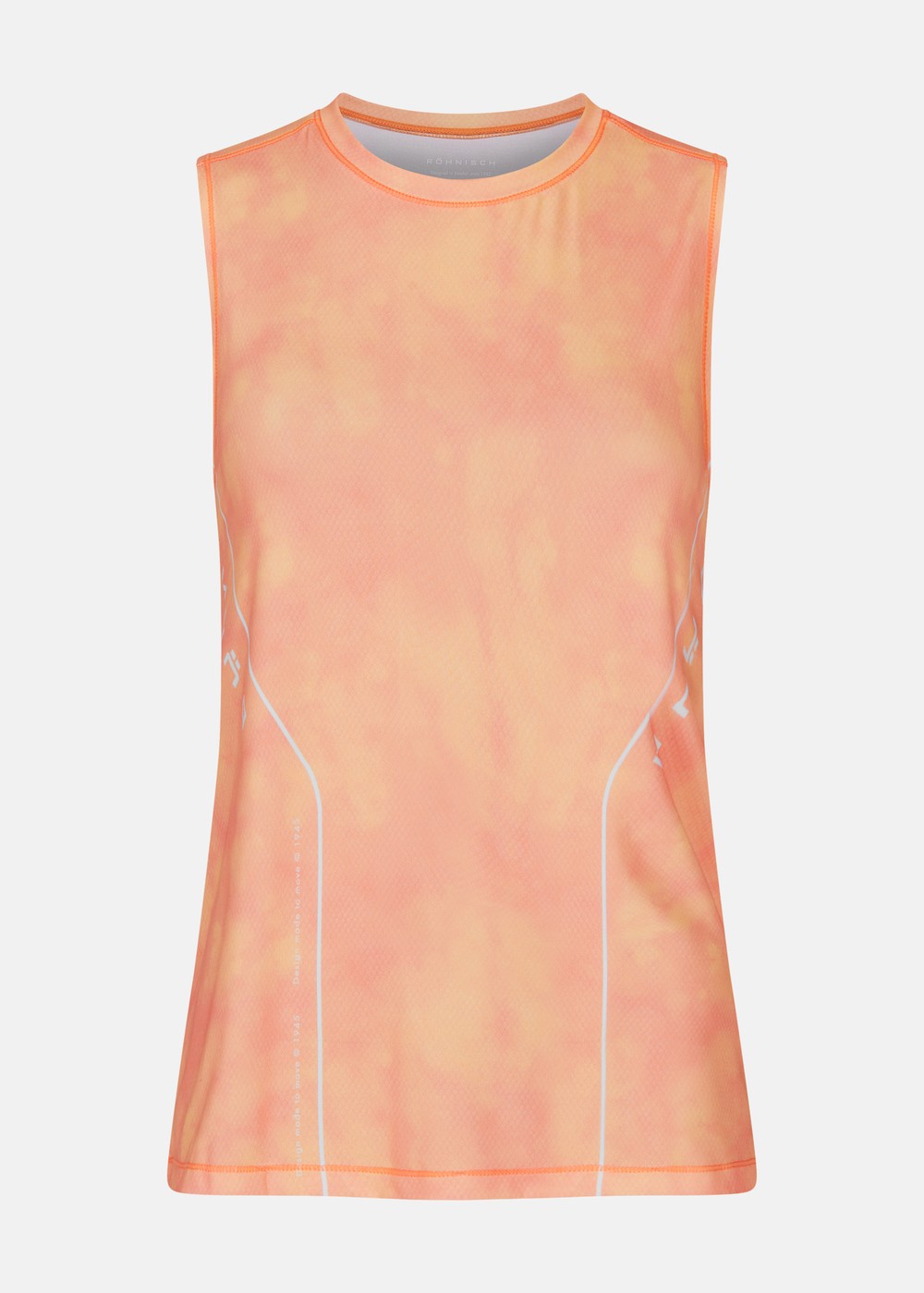 Block Printed Singlet, Papaya Mesh Print, Xs, Löpar-Linnen | Dam - Aktivitet - Löparkläder - Löpar-linnen | Padelspecialisterna