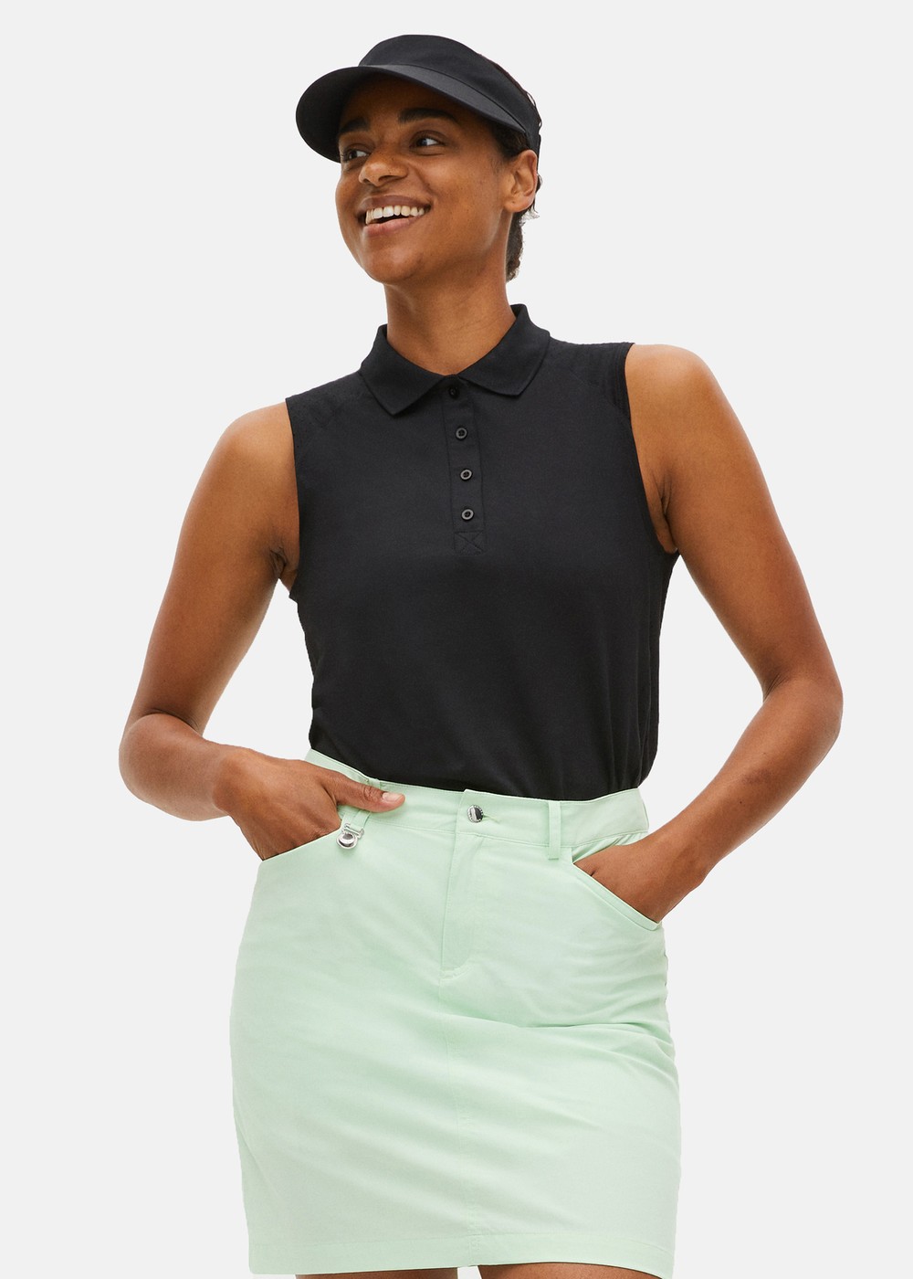 Rumie Sleeveless Poloshirt, Black, L, Funktionspikéer | Mode - Pikétröjor - Funktionspikéer | Padelspecialisterna