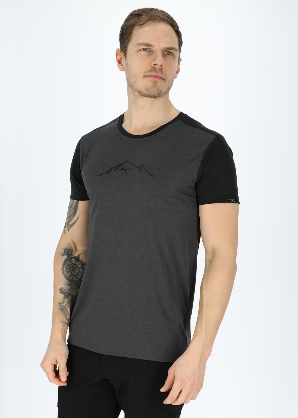 Trondheim Lyocell Tee, Charcoal/Black, S, T-Shirts | Herr - Aktivitet - Outdoorkläder - T-shirts | Padelspecialisterna
