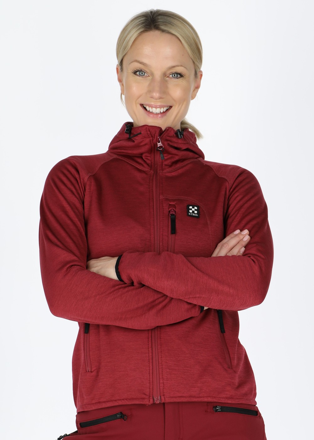 Colorado Stretch Melange Hood W, Burgundy Melange, 34, Tröjor | Dam - Aktivitet - Outdoorkläder - Tröjor | Padelspecialisterna