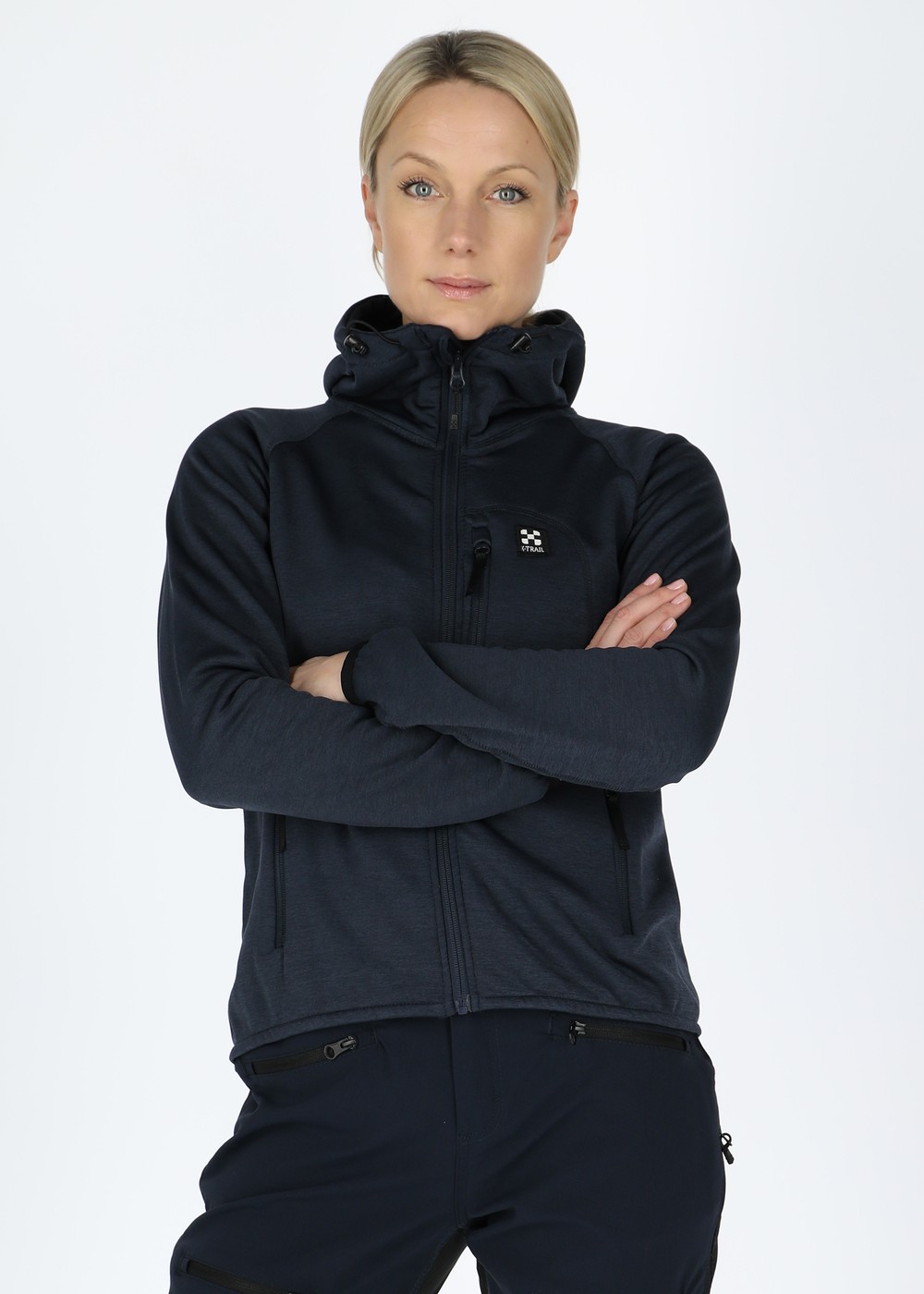 Colorado Stretch Melange Hood W, Dk. Navy Melange, 38, Tröjor | Dam - Aktivitet - Outdoorkläder - Tröjor | Padelspecialisterna