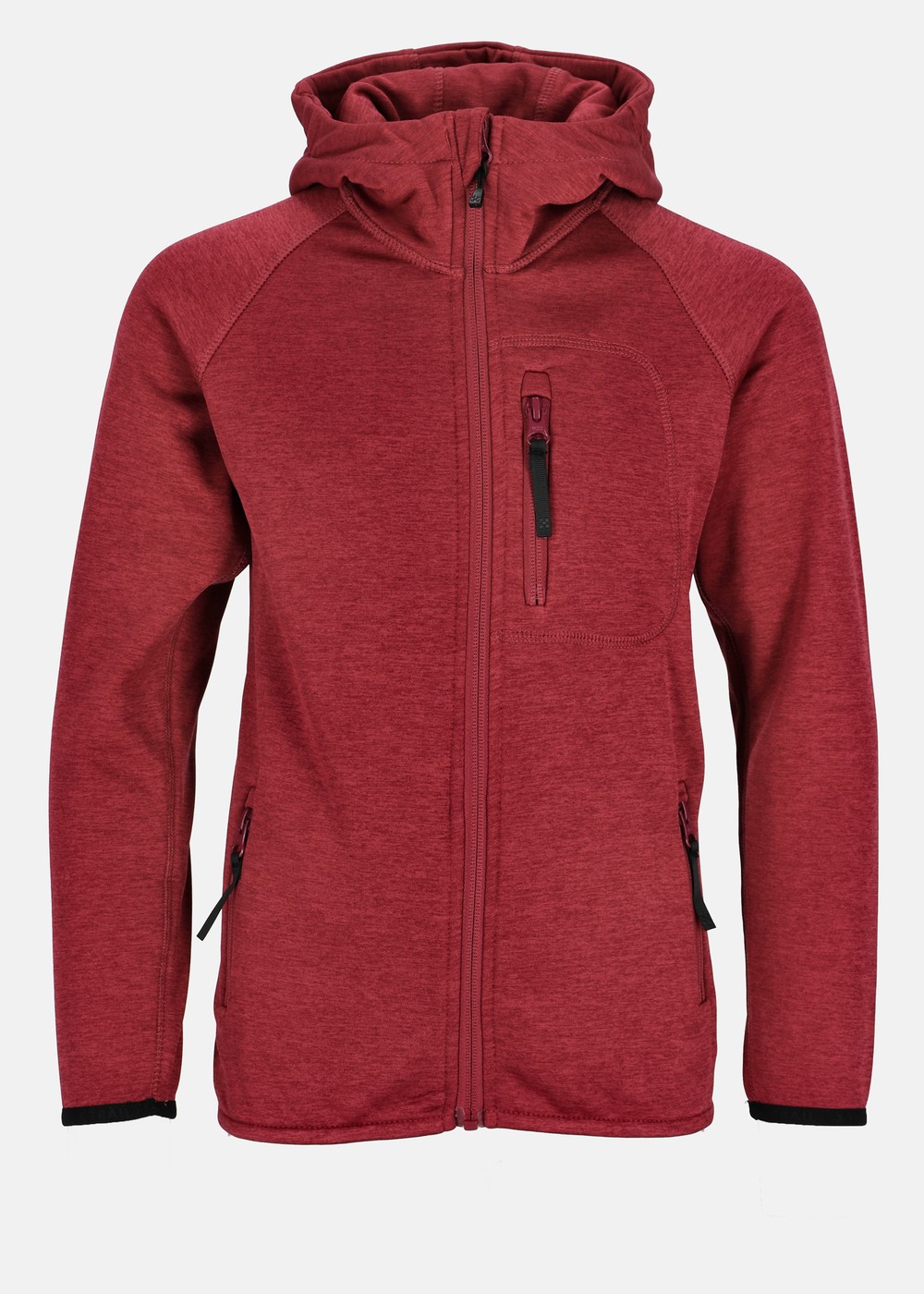Colorado Stretch Melange Hood Jr, Burgundy Melange, 140, Fleecetröjor | Junior - Kläder - Tröjor - Fleecetröjor | Padelspecialisterna