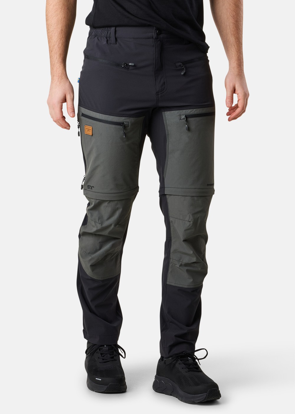 Lofoten Stretch Zip-Off Pants, Black/Sage Green, L, Vandringsbyxor | Sport & aktivitet - Friluftsliv - Vandringskläder - Vandringsbyxor | Padelspecialisterna