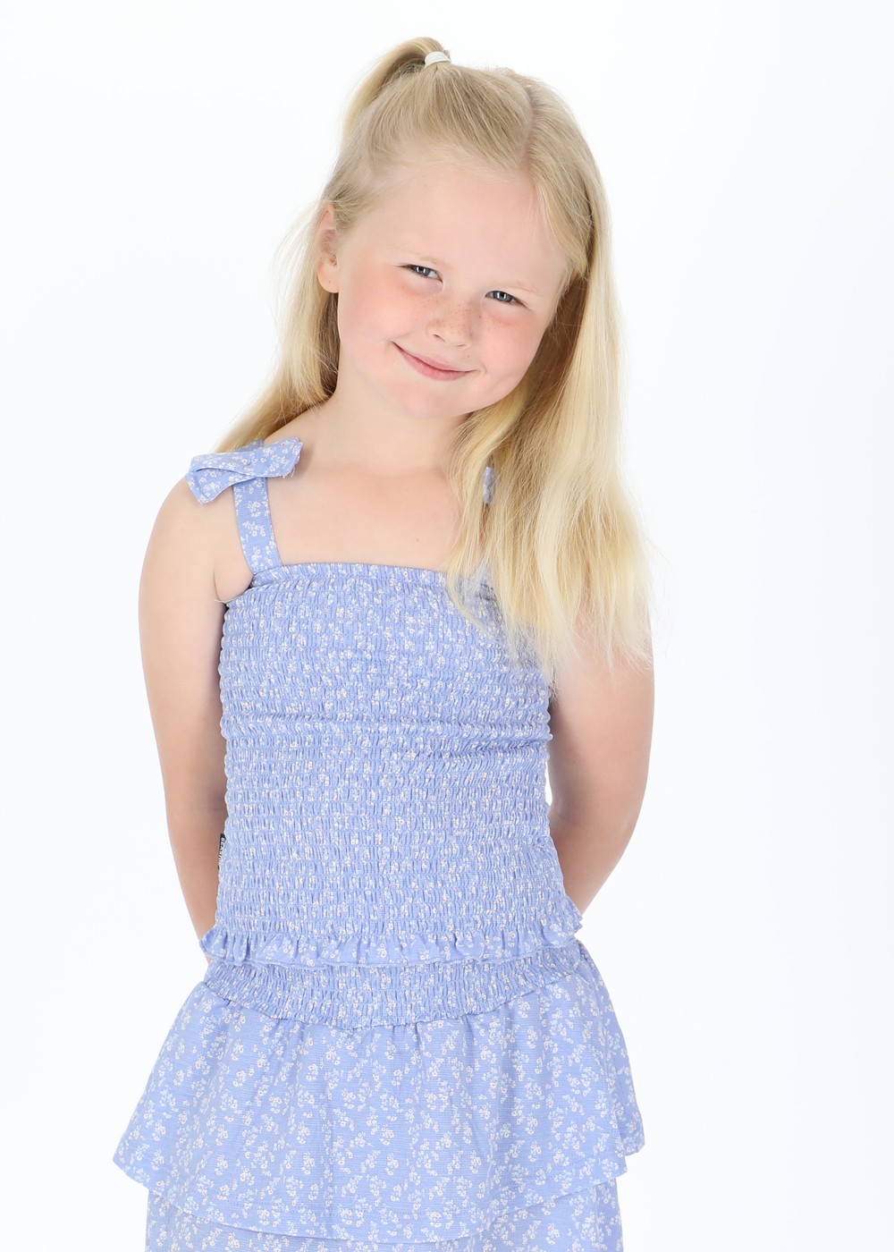 Maine Smock Top Jr, Blue Flower, 150, Toppar | Junior - Kläder - Toppar | Padelspecialisterna