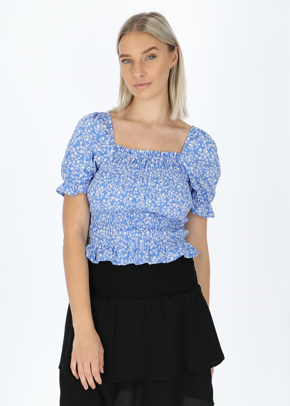 Miami Smock Top W, Blue Flower, 48, Toppar | Dam - Kläder - Toppar | Padelspecialisterna