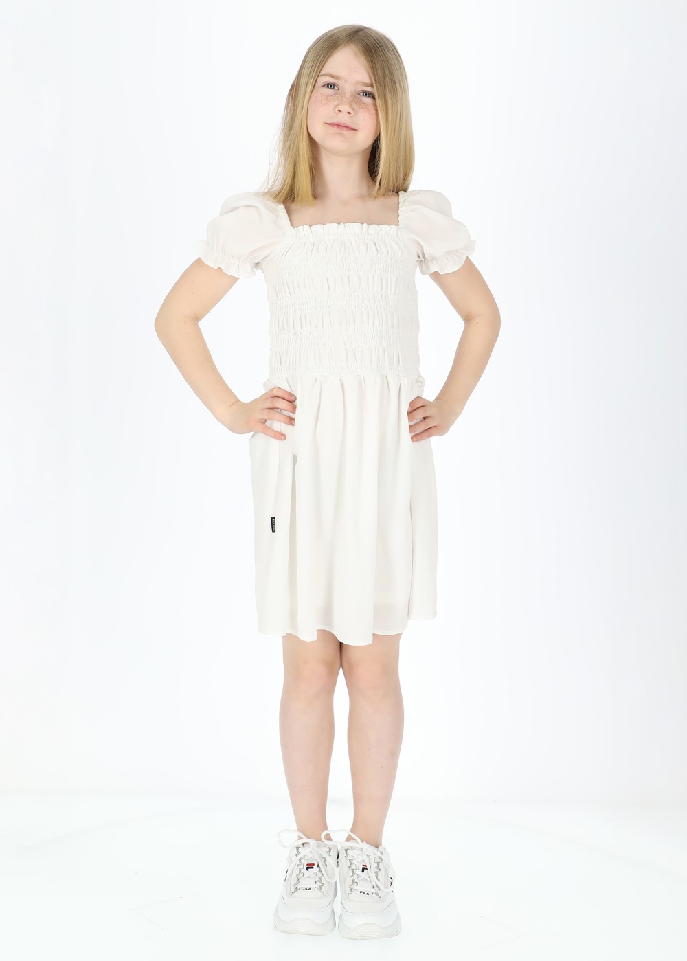 Miami Smock Dress Jr, White, 170, Klänningar | Junior - Kläder - Kjolar & Klänningar | Padelspecialisterna