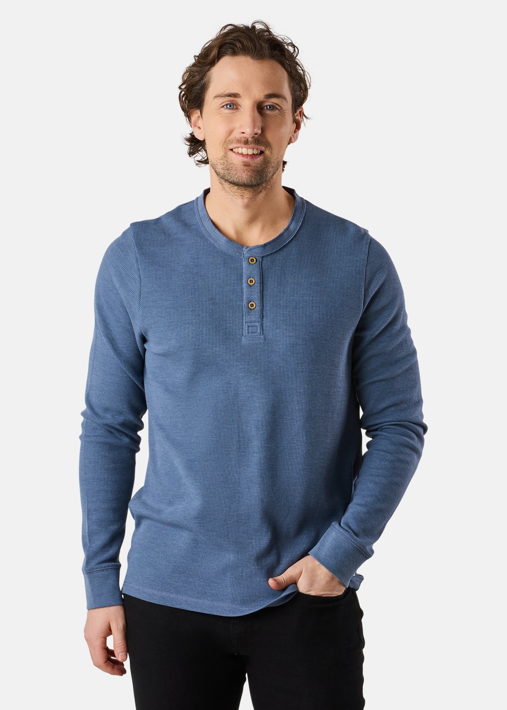 Henley Shirt, Denim Blue, M, Sweatshirts | Herr - Kläder - Tröjor - Sweatshirts | Padelspecialisterna