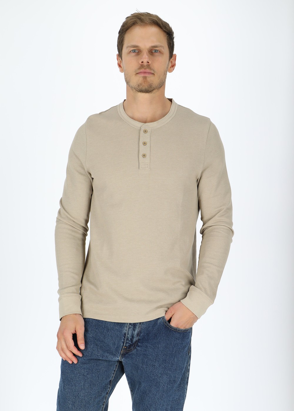 Henley Shirt, Khaki, 2xl, Sweatshirts | Herr - Kläder - Tröjor - Sweatshirts | Padelspecialisterna