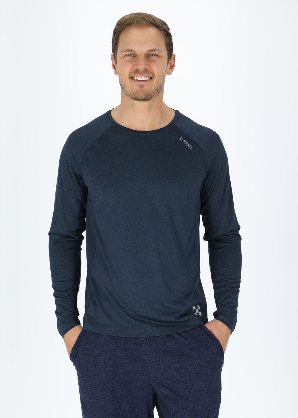 Training L/S Tee Ii, Dk. Navy Melange, L, Tränings-T-Shirts | Herr - Aktivitet - Träningskläder - Tränings-t-shirts | Padelspecialisterna
