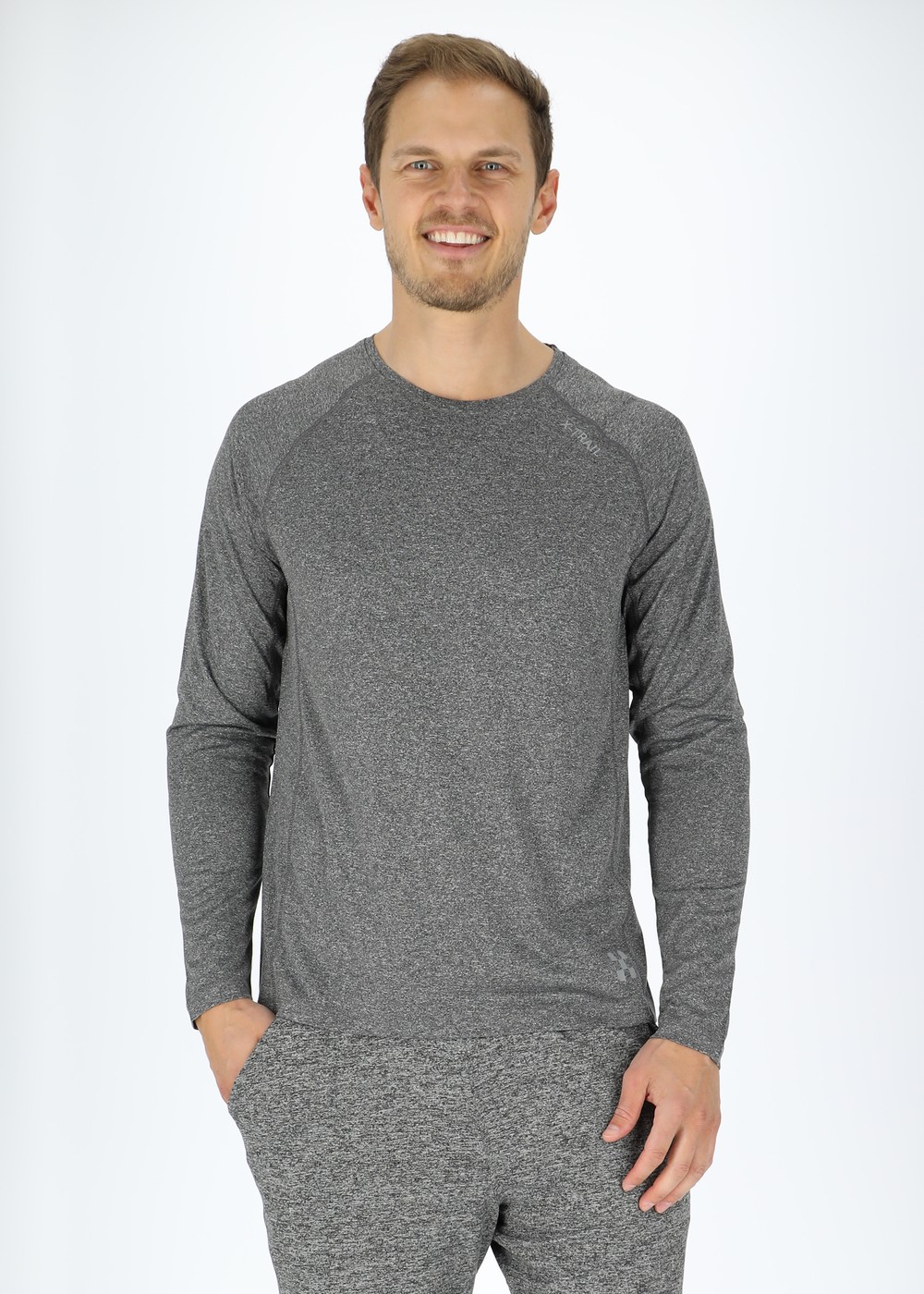 Training L/S Tee Ii, Charcoal Melange, S, Tränings-T-Shirts | Herr - Aktivitet - Träningskläder - Tränings-t-shirts | Padelspecialisterna